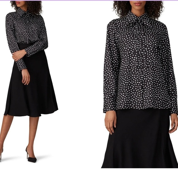 RTR Jason Wu RTR Polka Dot Neck Tie Blouse size 8 / Medium - Picture 1 of 9